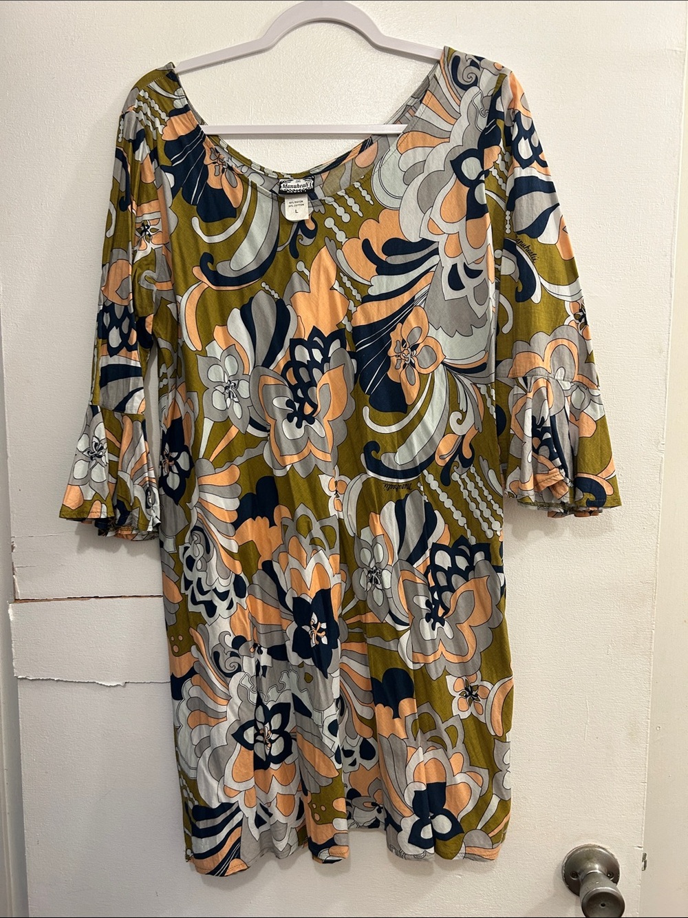 Manuhealii Olive Multi Floral Midi Dress